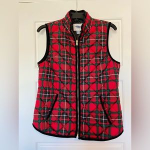 Red/white/green vest puffer jacket, Size M